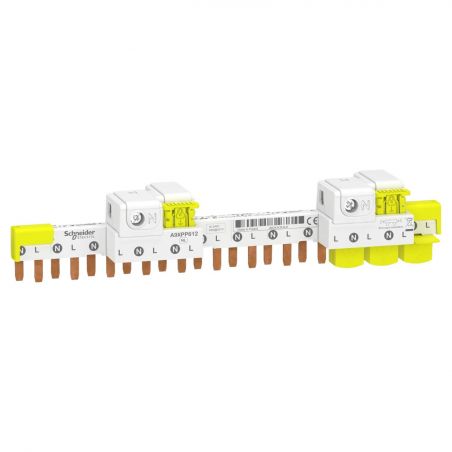 A9XPP612 Schneider - Peigne avec connecteur pour disjoncteur 1P+N - Pas 9mm - 12 modules - Acti 9 iDT40