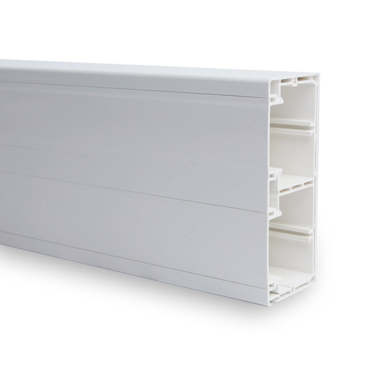 Goulotte appareillable ENSTO 130x54mm 2 compartiments pour prises 45x45mm (longueur 2m)