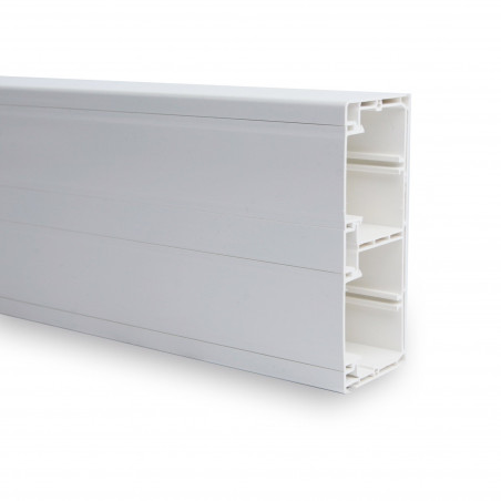 Goulotte appareillable ENSTO 130x54mm 2 compartiments pour prises 45x45mm (longueur 2m)