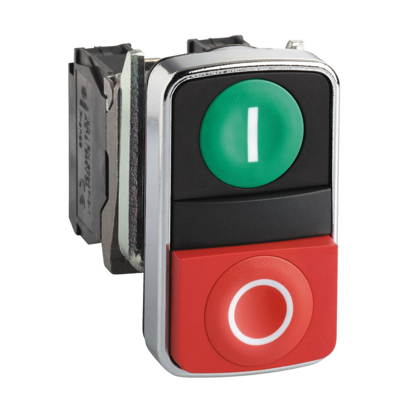XB4BL73415 Schneider - bouton poussoir On/Off en métal COMPLET Ø22 - 1NO - Harmony XB4