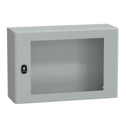 NSYS3D4620T Coffret métallique étanche IP66 - 400x600x200 - Porte vitrée - Spacial S3D - Schneider Electric
