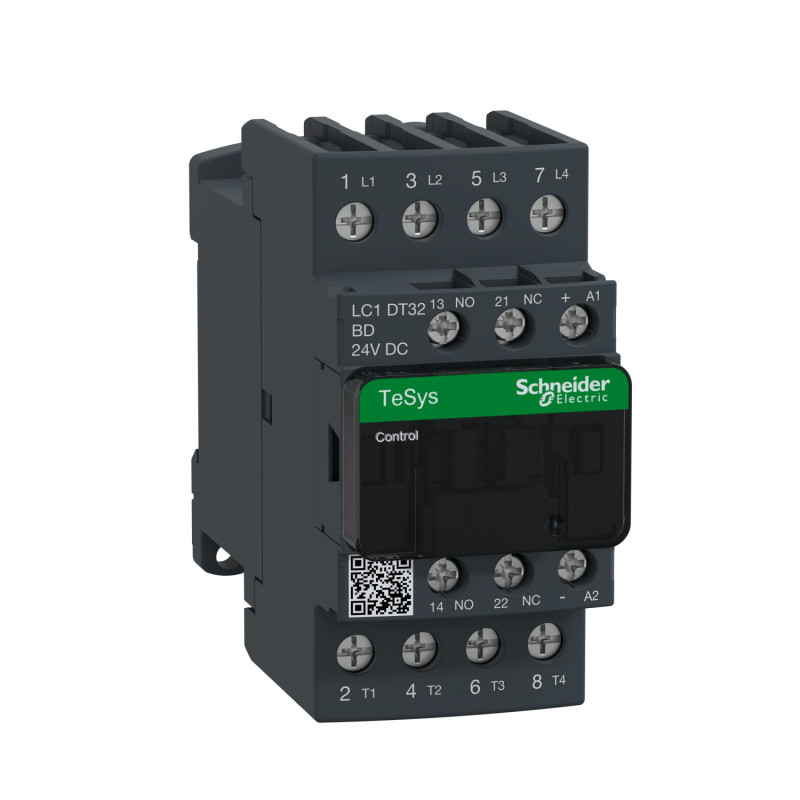 LC1DT32BD Schneider - Contacteur tétrapolaire - 4NO - 32A - Bobine 24Vcc - Vis
