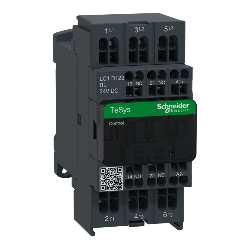LC1D123BL Schneider - Contacteur tripolaire - 3NO - 12A - Bobine 24Vcc - Auto