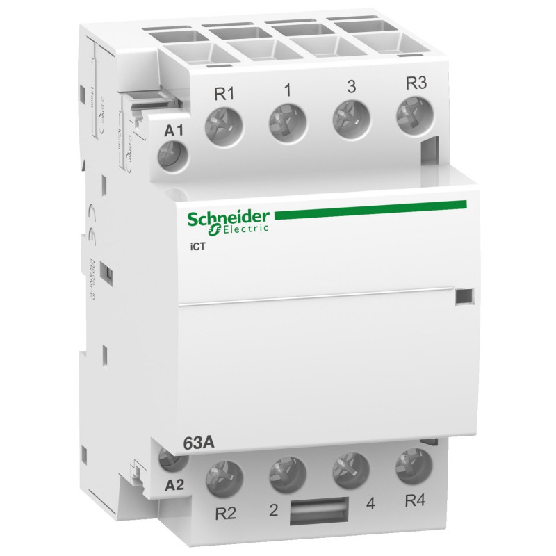 A9C20868 - Contacteur tétrapolaire - 2NO+2NF - 63A - Bobine 230Vca - Schneider Acti 9 iCT