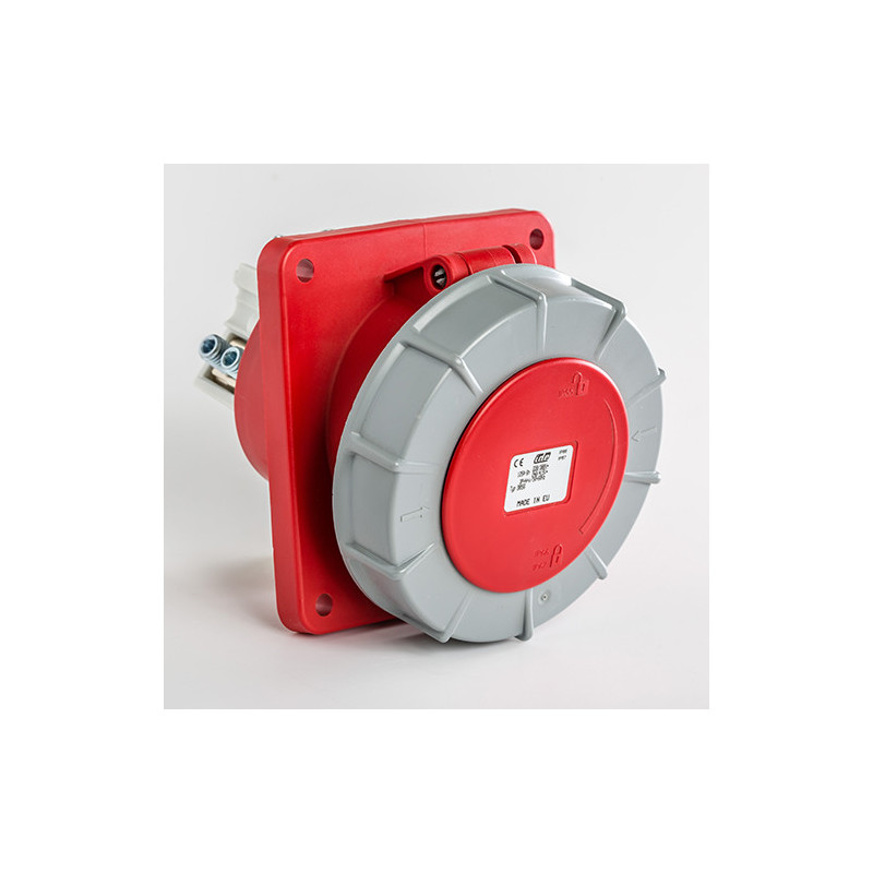 Prise  125A tétrapolaire 3P+N+T encastrable avec fil pilote - Étanche IP67 - IDE