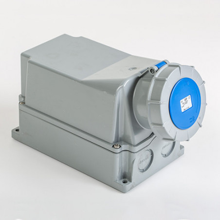 Socle de prise  125A monophasé 2P+T avec fil pilote - Étanche IP67 - IDE