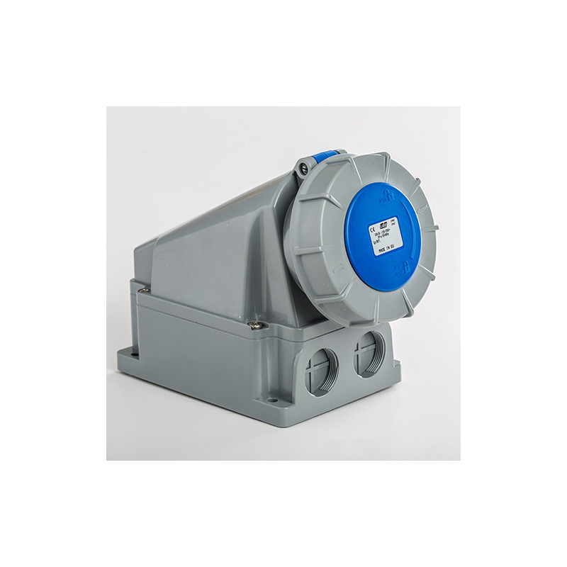 Socle femelle 63A monophasé avec fil pilote 2P+T - Étanche IP67 - IDE