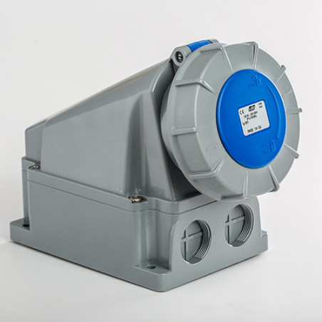 Socle femelle 63A monophasé avec fil pilote 2P+T - Étanche IP67 - IDE