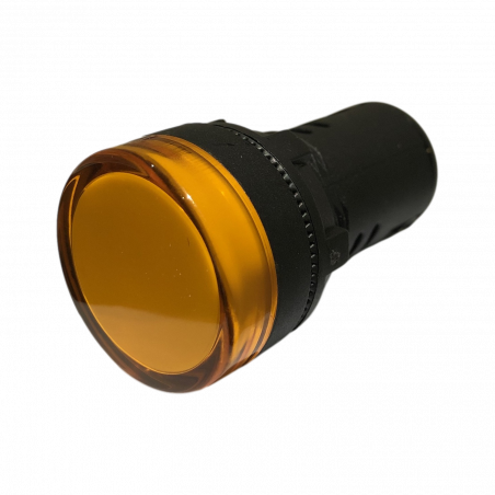 Voyant LED Orange 12Vca-cc pour armoire électrique - Étanche IP67 - Perçage 22mm