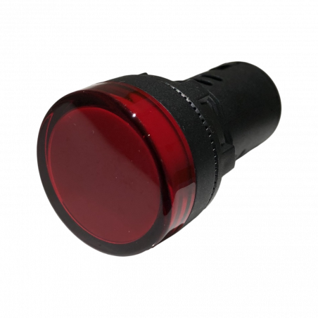 Voyant LED Rouge 12Vca-cc pour armoire électrique - Étanche IP67 - Perçage 22mm