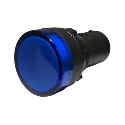 Voyant LED Bleu 24Vca-cc pour armoire électrique - Étanche IP67 - Perçage 22mm