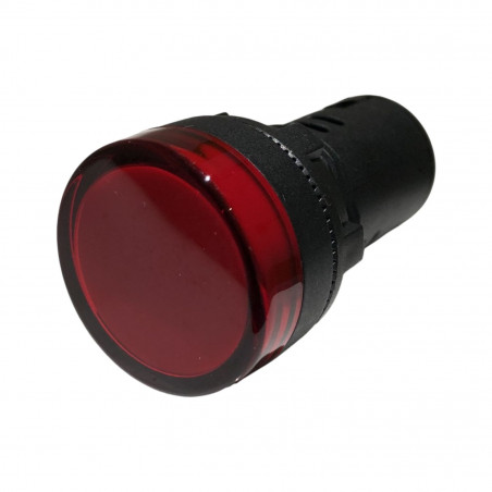 Voyant LED Rouge 24Vca-cc pour armoire électrique - Étanche IP67 - Perçage 22mm