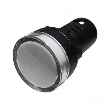 Voyant LED Blanc 24Vca-cc pour armoire électrique - Étanche IP67 - Perçage 22mm
