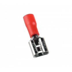 Cosse faston femelle isolée rouge - fil 0,5 à 1,5mm² - Cosse plate femelle 6,3x0,8mm à sertir - 100pces