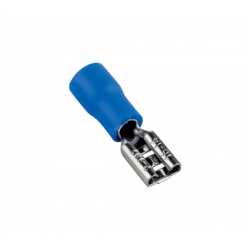 Cosse faston femelle isolée bleu - fil 1,5 à 2,5mm² - Cosse plate femelle 4,8x0,5mm à sertir - 100pces
