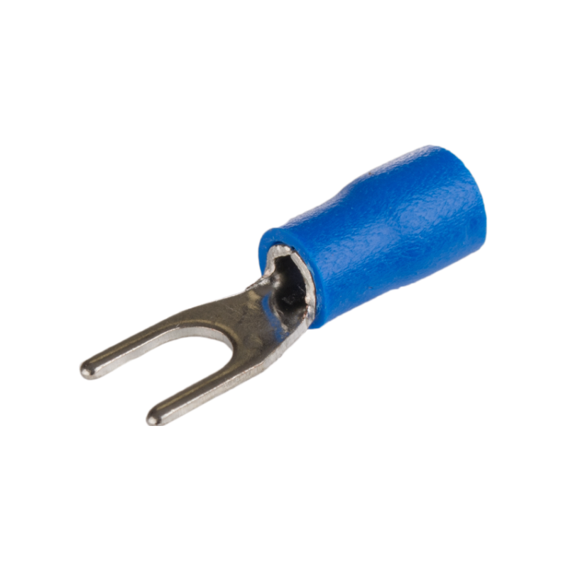 Cosse à fourche en cuivre étamé -fil 1,5 à 2,5mm² - Trou M4 - Ø 4,3mm - Cosse isolée à sertir - 100pces
