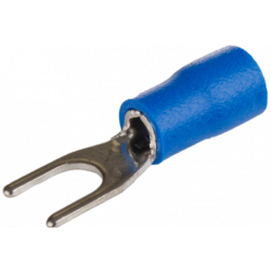 Cosse à fourche en cuivre étamé -fil 1,5 à 2,5mm² - Trou M5 - Ø 5,3mm - Cosse isolée à sertir - 100pces