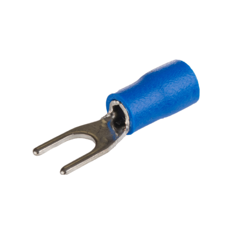 Cosse à fourche en cuivre étamé -fil 1,5 à 2,5mm² - Trou M6 - Ø6,5mm - Cosse isolée à sertir - 100pces