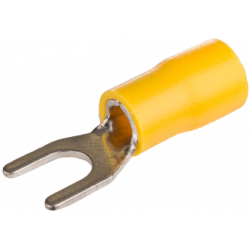 Cosse à fourche en cuivre étamé -fil 4 à 6mm² - Trou M4 - Ø 4,3mm - Cosse isolée à sertir - 100pces