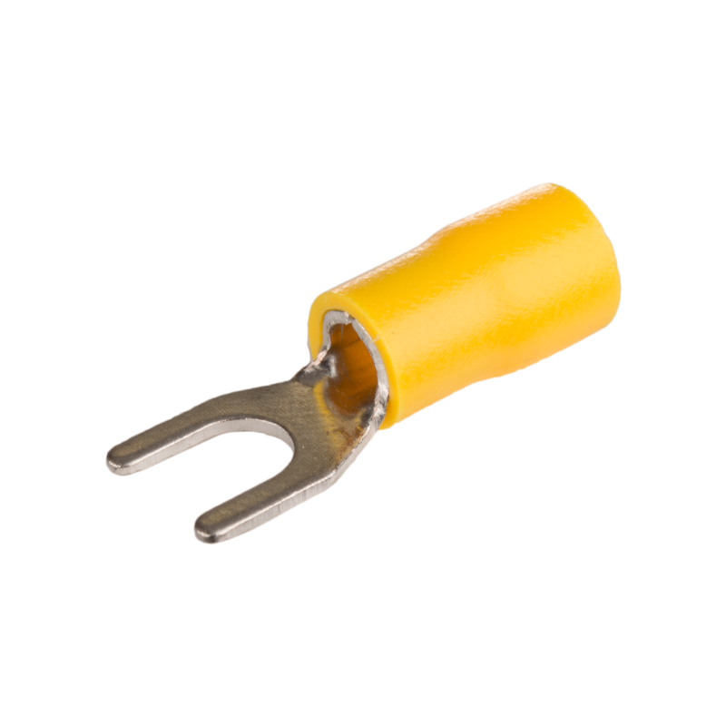 Cosse à fourche en cuivre étamé -fil 4 à 6mm² - Trou M5 - Ø 5,3mm - Cosse isolée à sertir - 100pces