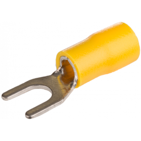 Cosse à fourche en cuivre étamé -fil 4 à 6mm² - Trou M5 - Ø 5,3mm - Cosse isolée à sertir - 100pces