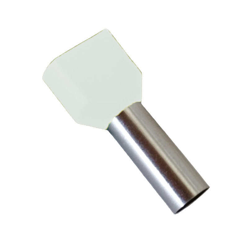 Embouts de câblage DOUBLE pour fil souple 0,5mm² - Blanc - Pré-isolé - Sachet de 100 pces