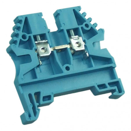 Bloc de jonction 2,5mm² - Borne ER2,5 Bleue - 20A Max - Connexion à vis section max 4mm² - Montage sur rail DIN
