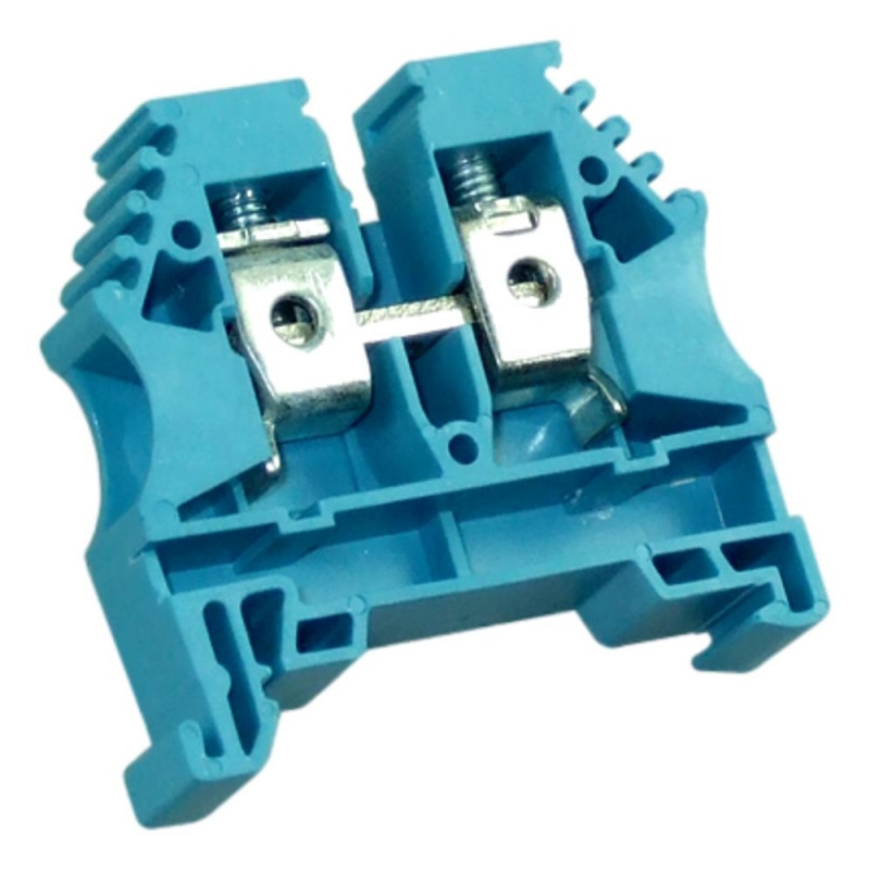 Bloc de jonction 4mm² - Borne ER4 Bleue - 30A Max - Connexion à vis section max 6mm² - Montage sur rail DIN