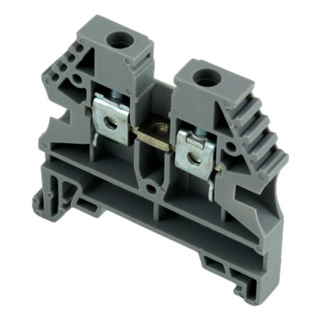 Bloc de jonction 4mm² - Borne ER4 Grise - 30A Max - Connexion à vis section max 6mm² - Montage sur rail DIN
