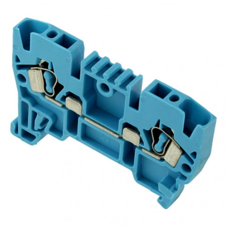 Borne de jonction à ressort 2,5mm² BLEU - Connexion automatique- 1 entrée + 1 sortie