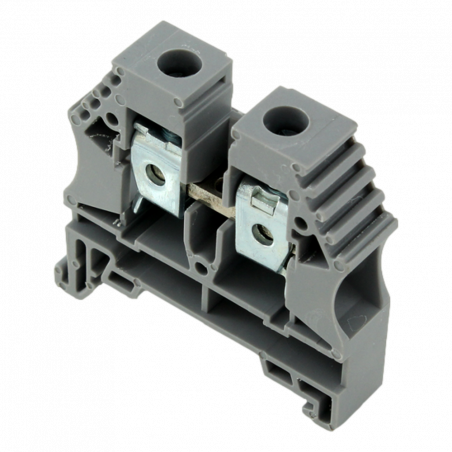 Bloc de jonction 10mm² - Borne ER10 Grise - 65A Max - Connexion à vis section max 16mm² - Montage sur rail DIN