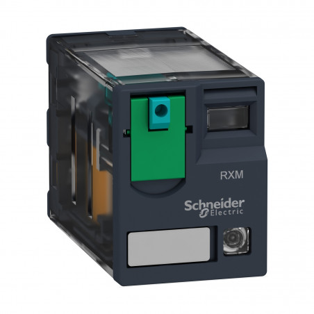 RXM4AB2BD Schneider - Relais miniature - embrochable - test+DEL - 4OF (inverseur) - 12A - 24VDC - Zelio RXM