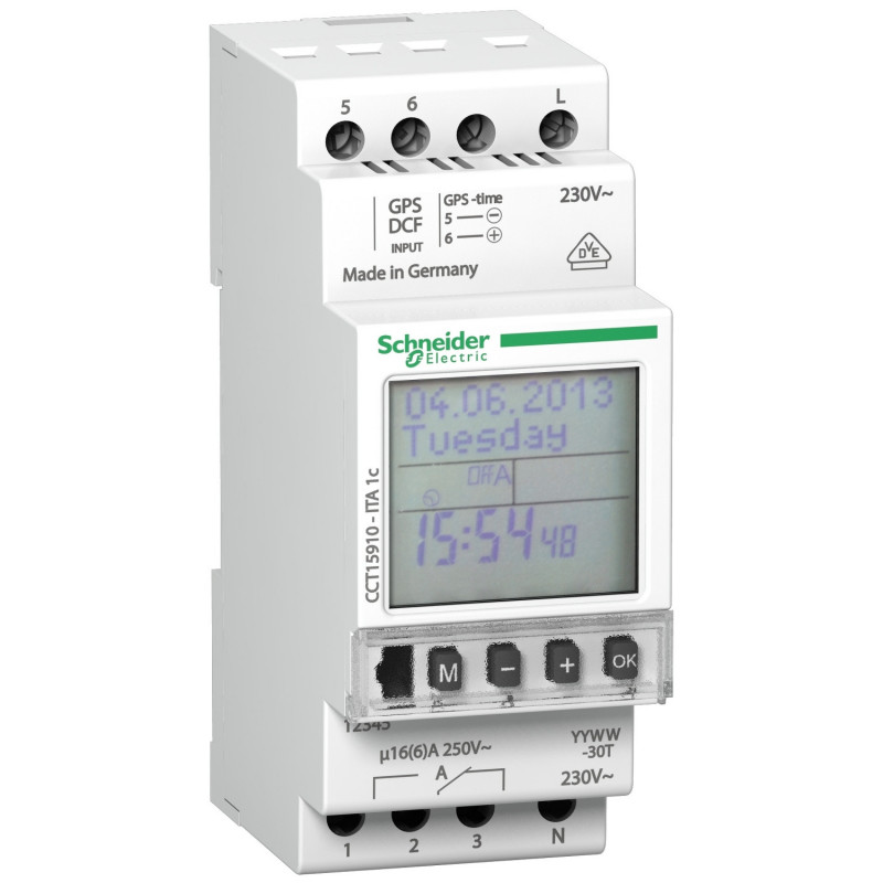 CCT15910 Schneider - interrupteur horaire annuel - 24h/7jours/année - 1 canal - Acti9 ITA