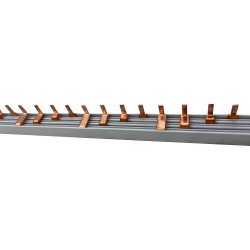 Peigne tétrapolaire 14x 4 modules - Pas de 18mm -  section 16mm² 80A - Longueur 1m
