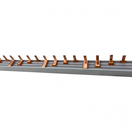 Peigne tétrapolaire 14x 4 modules - Pas de 18mm -  section 16mm² 80A - Longueur 1m