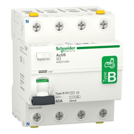 A9Z51440  - Interrupteur différentiel tétrapolaire 30mA - 40A - Type B - Schneider Acti9 iID
