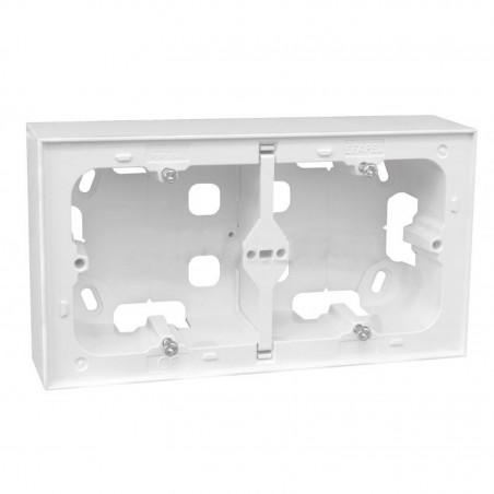 10976ABR Efapel - Boitier en saillie pour installation murale - Blanc - 2 postes - Logus 90/Quadro 45