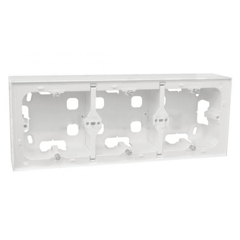 10976ABR Efapel - Boitier en saillie pour installation murale - Blanc - 3 postes - Logus 90/Quadro 45