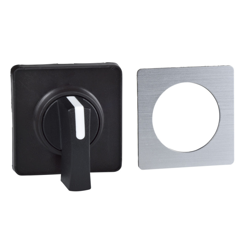 KBC1H Schneider Harmony - Sélecteur noir plastron 45x45mm avec étiquette metal compatible commutateur Harmony