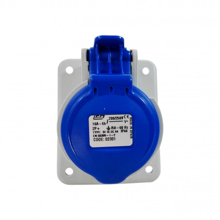 Prise P17 CEE 16A 2P+T - Encastrable sur coffret - Étanche IP44 - IDE