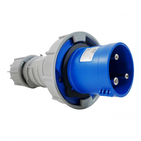 Prise male 63A monophasé 220V - 2P+T - Étanche IP67 - IDE