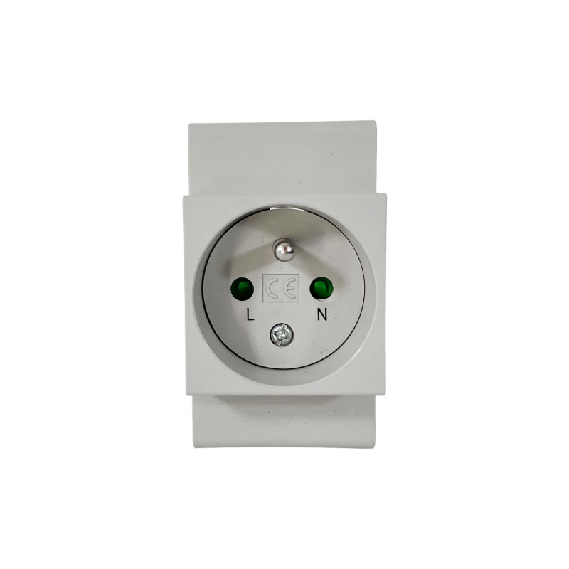 Prise modulaire 2P+T 16A pour tableau électrique (façade à démonter)