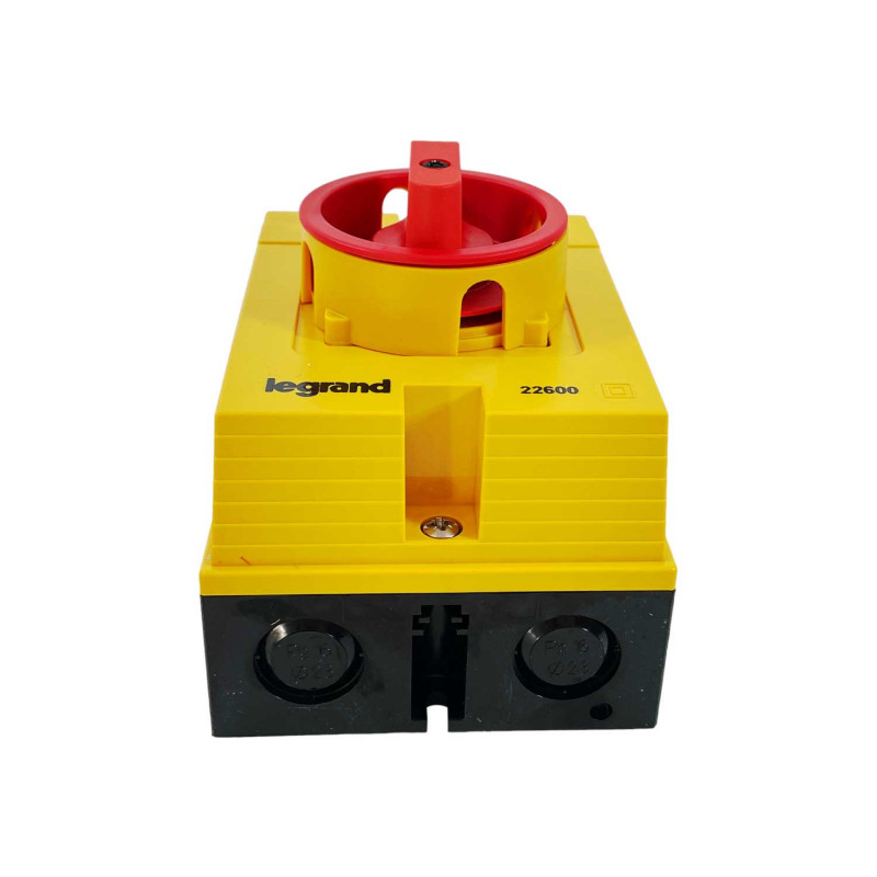 Interrupteur Sectionneur Legrand 3P 16A étanche IP65 - Boîtier Jaune Cadenassable