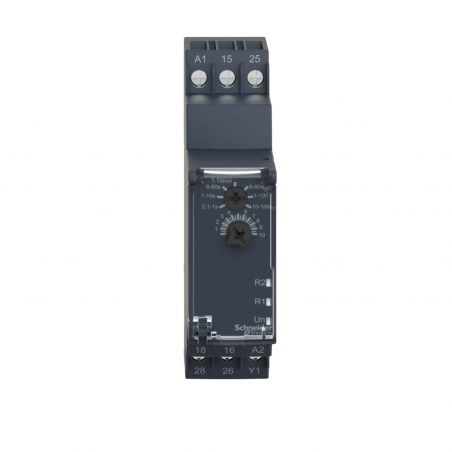 RE22R2AMU Schneider - Relais temporisé - 2OF (inverseur) - A At - 1s à 100h - 24VDC/24V à 240VAC - Zelio Time