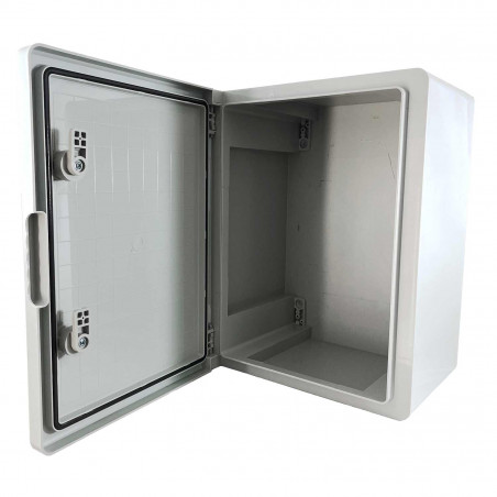 ABS403022 IDE Coffret ABS étanche IP54 400X300X220 Porte opaque - avec plaque de montage