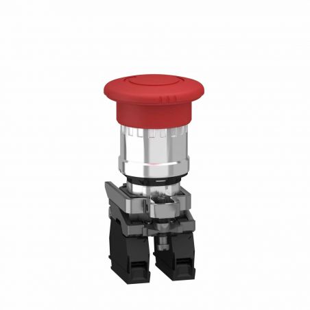XB4BS8444 Schneider - bouton arrêt urgence - Ø40 - pousser tourner - rouge - 2NF - vis - Harmony XB4