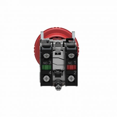 XB4BS8445 Schneider - bouton arrêt urgence - Ø40 - pousser tourner - rouge - 1NO+1NF - à vis - Harmony XB4
