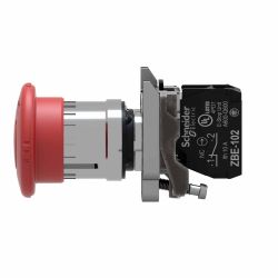 XB4BS8442 Schneider - bouton arrêt urgence - Ø40 - pousser tourner - rouge - 1NF - vis - Harmony XB4