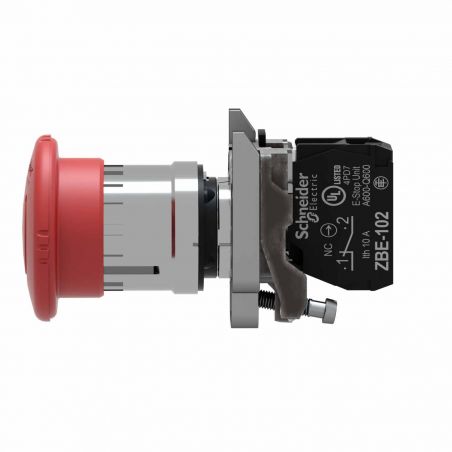 XB4BS8442 Schneider - bouton arrêt urgence - Ø40 - pousser tourner - rouge - 1NF - vis - Harmony XB4