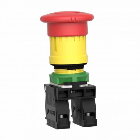 XB5AS8445 Schneider - bouton arrêt urgence - Ø40 - pousser tourner - rouge - 1NO+1NF - vis - Harmony XB5